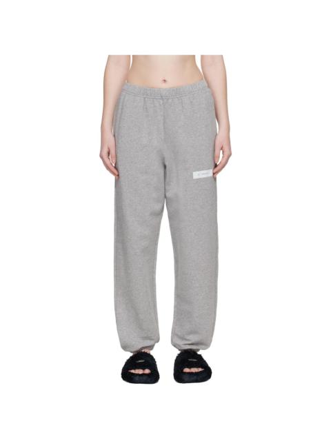 Gray Unbrushed Cotton Sweatpants