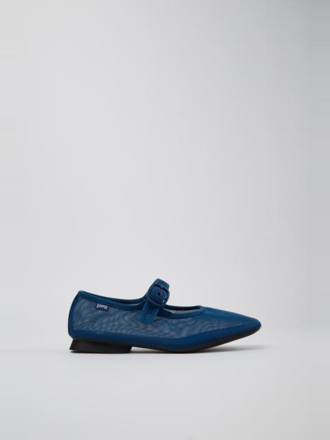 Blue Textile Ballerinas for Women.