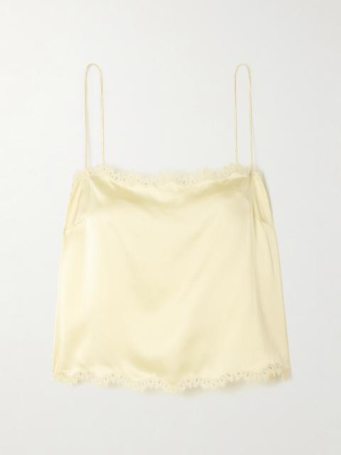 Loure Lace-trimmed Silk-satin Top