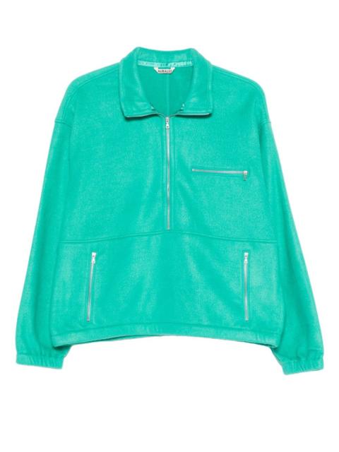 half-zip fleece sweatshirt