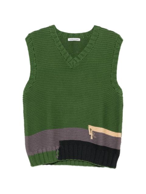 V-neck colour-block vest