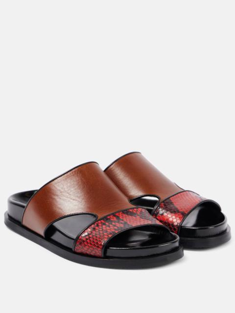 Leather slides