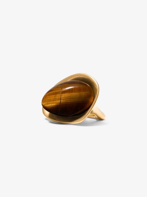 24k-Gold-Plated Brass and Stone Ring