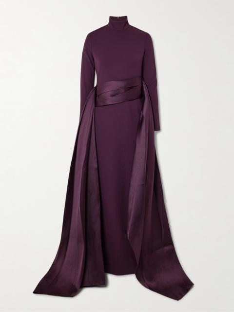 Olivia Crepe And Draped Satin-twill Gown