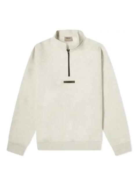 Fear of God Essentials Mockneck Half Zip Sweatshirt 'Light Heather Oatmeal' 192SP212042F