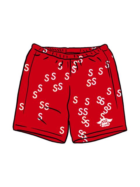 Supreme Embroidered S Sweatshort Red