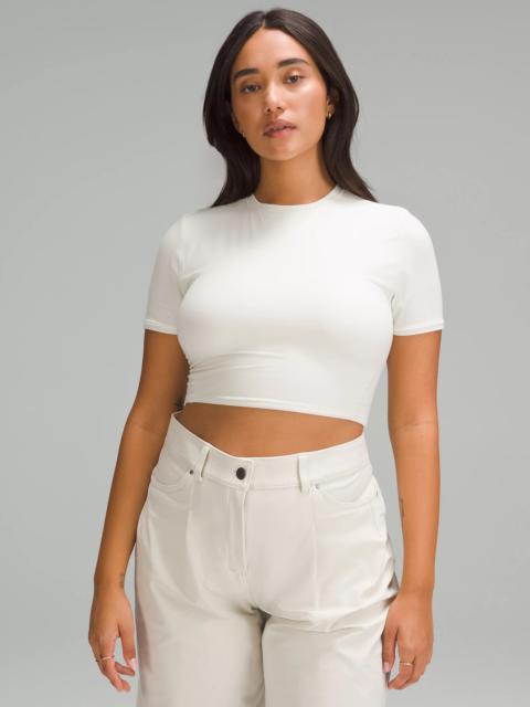 Wundermost Ultra-Soft Nulu Crewneck Cropped T-Shirt