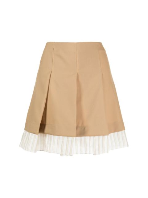panelled pleated miniskirt
