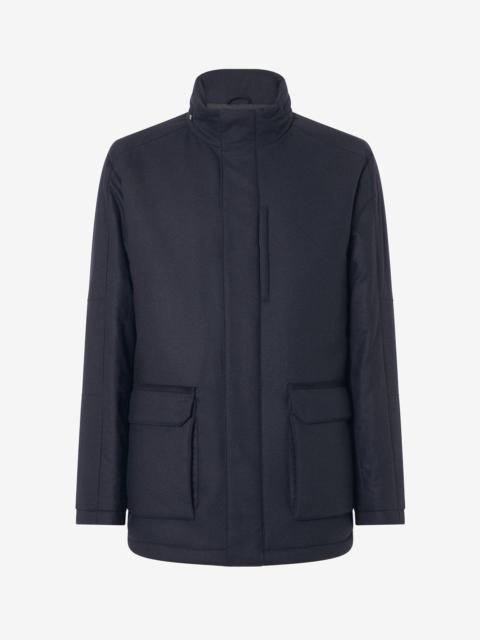Blue technical cashmere field jacket