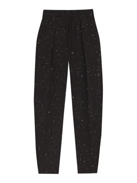 Silk-Blend Kale Pants print