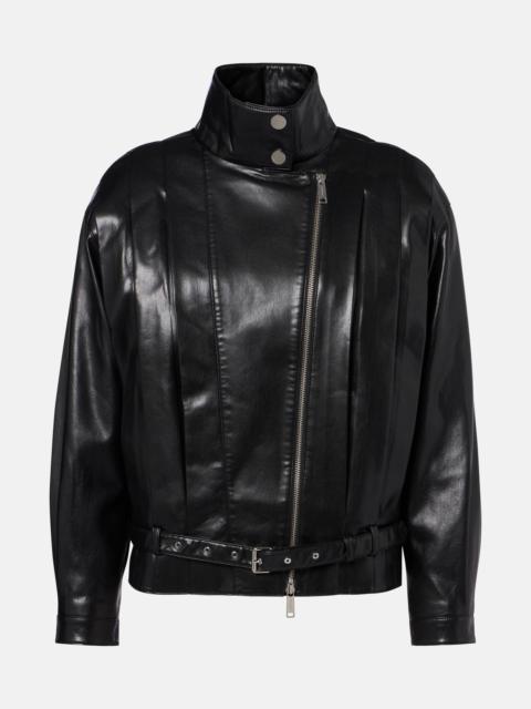 Belted biker jacket