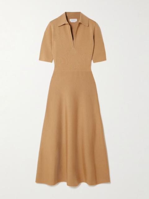 Bradley wool, silk and cashmere-blend midi dress Camel