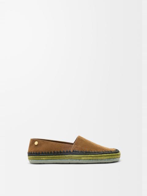Rio slipper in suede and raffia