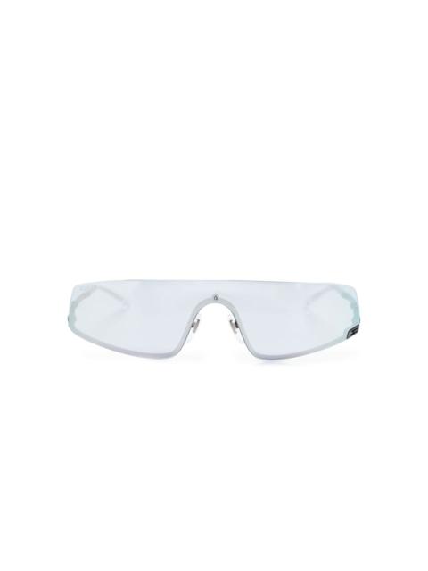 Square-G-motif shield-frame sunglasses