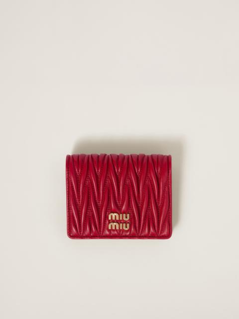 Small matelassé nappa leather wallet