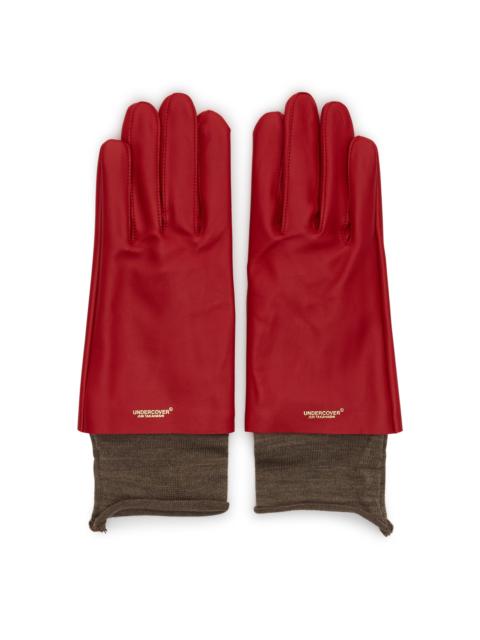 Pink Layered Leather Gloves