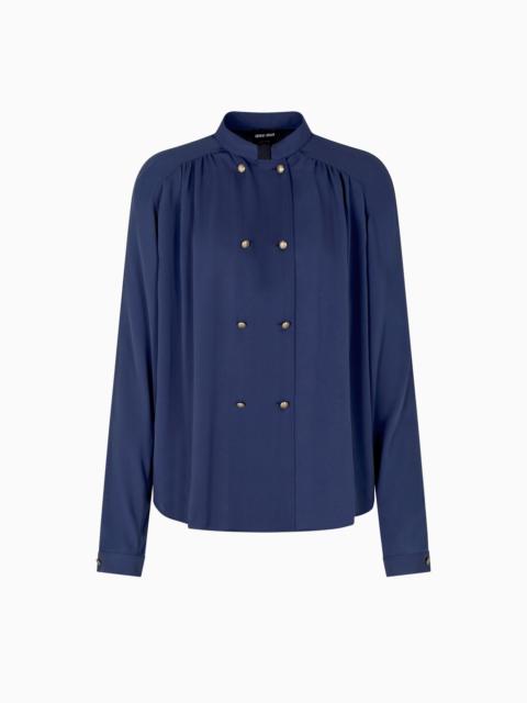 DENIM COLLECTION TRIPLE SILK GEORGETTE SHIRT