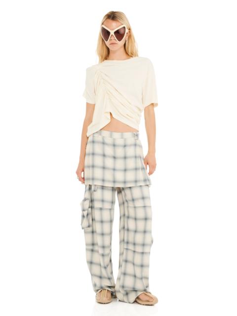 CLOUDY PLAID LAWN SKIRT CARGO PANT