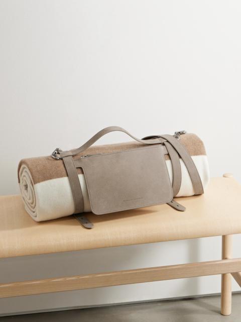 Textured-leather Blanket Holder