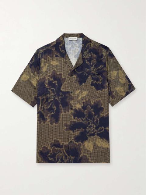 Camp-Collar Printed Jacquard Shirt