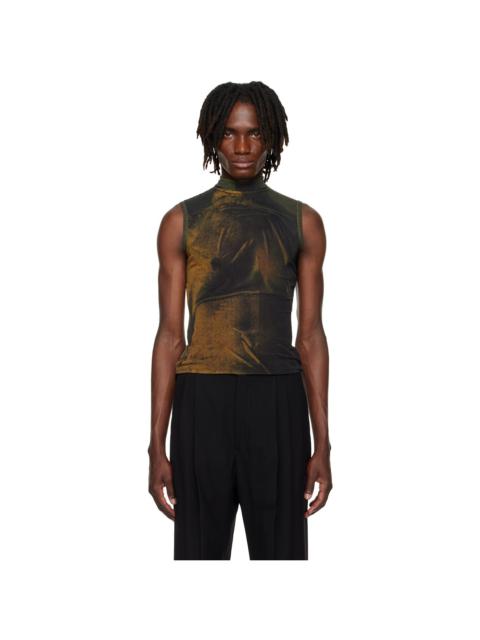 SSENSE Exclusive Khaki & Black High Neck Printed Water Tank Top