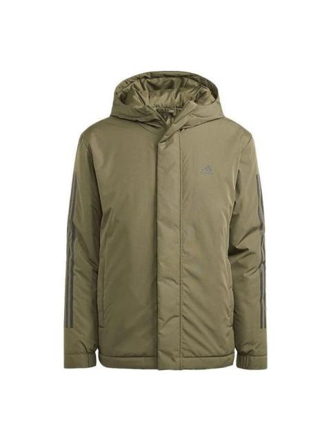 adidas 3-Stripes Hooded Jackets 'Olive Green' IP2535