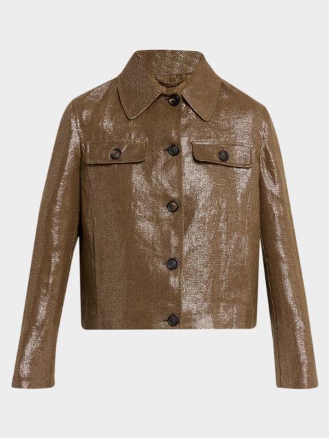 Shiny Bull Linen Single-Breasted Jacket