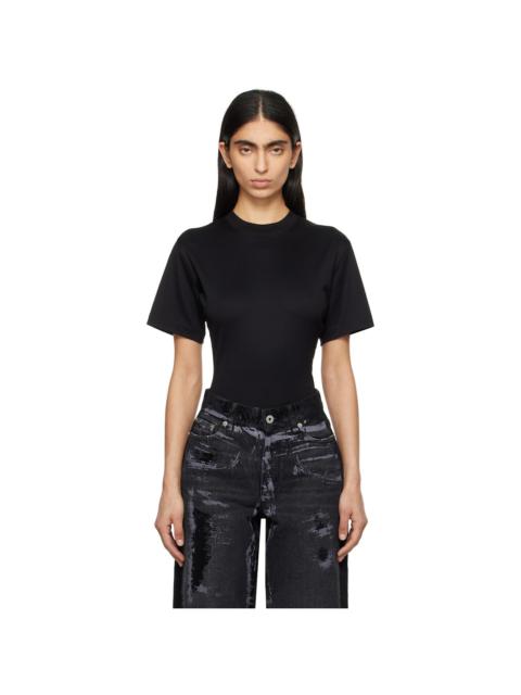 Black Corset Open Back Jersey Bodysuit