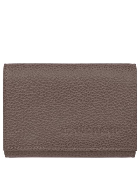 Le Foulonné Compact wallet Taupe - Leather