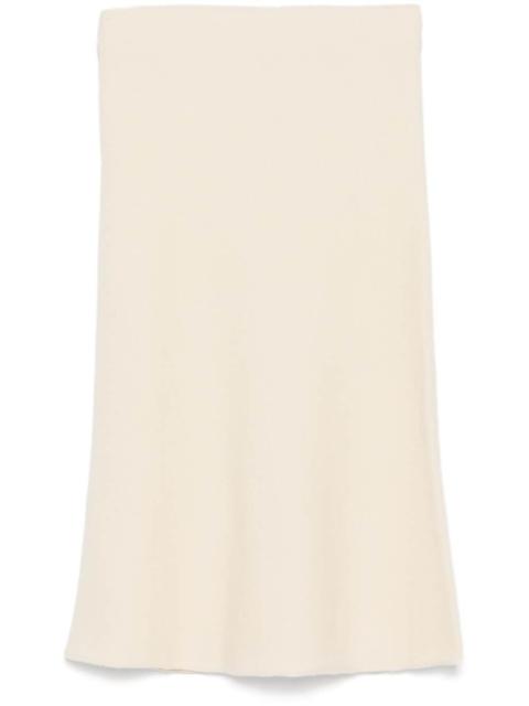 boiled wool midi skirt