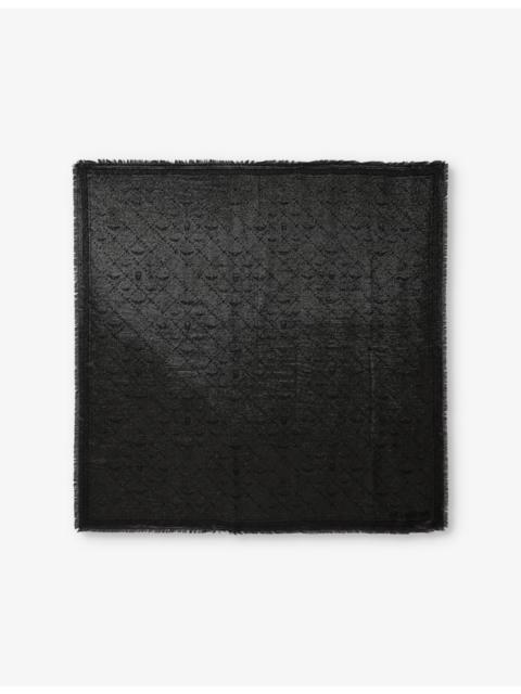 Glenn monogram-jacquard metallic-woven scarf