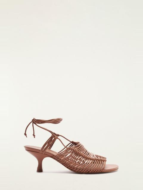 Brown Macrame Heeled Sandal