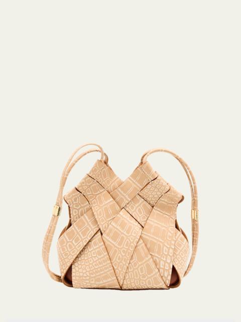 Charlotte Woven Embossed Leather Crossbody Bag