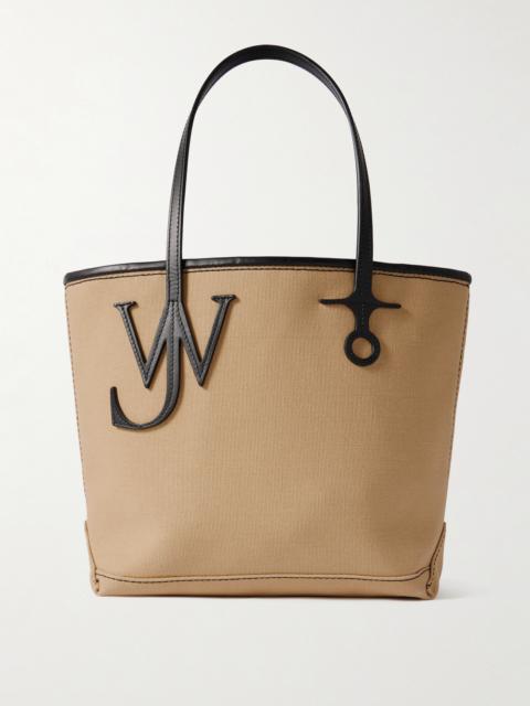 Anchor Small Leather-trimmed Canvas Tote