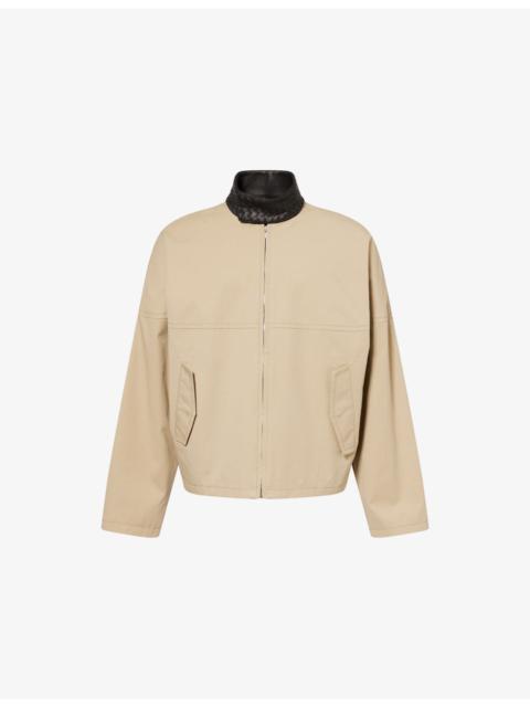 Intrecciato Collar Cotton Blouson Jacket