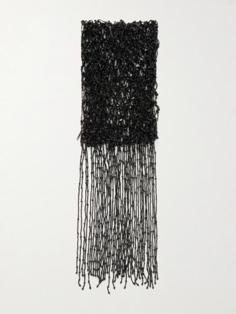 Fringed Embellished Beaded Scarf