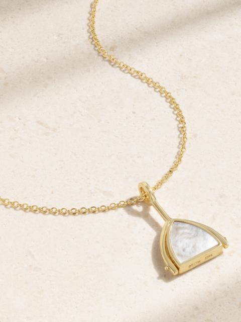 Flip 14-karat Gold, Pearl And Diamond Necklace