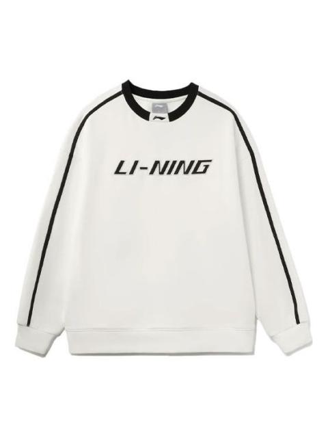 Li-Ning Striped Graphic Sweatshirt 'Creamy White Black' AWDT581-7