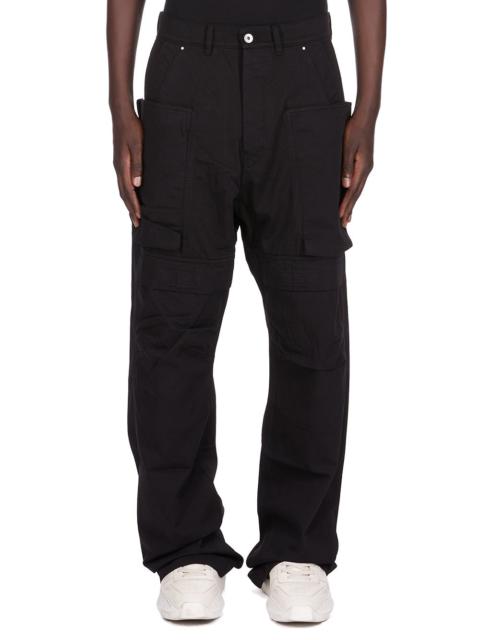 Stefan Wide-Leg Cotton-Twill Cargo Trousers Black