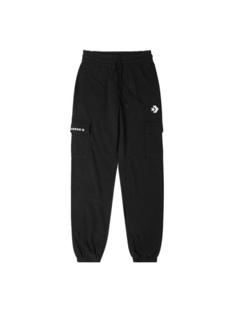 (WMNS) Converse Fashion Knit Logo Cargo Jogger 'Black' 10024529-A03