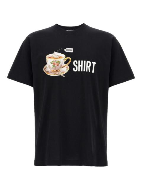 teacup-print crew-neck T-shirt