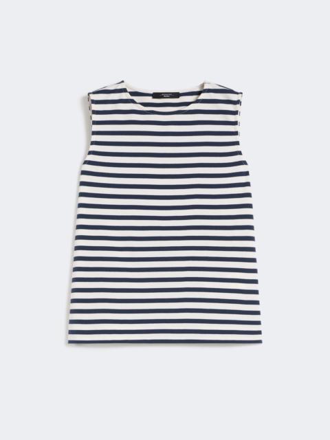Sleeveless interlock jersey top - NAVY