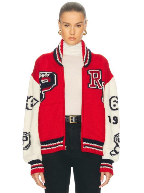 Varsity Zip Up Sweater