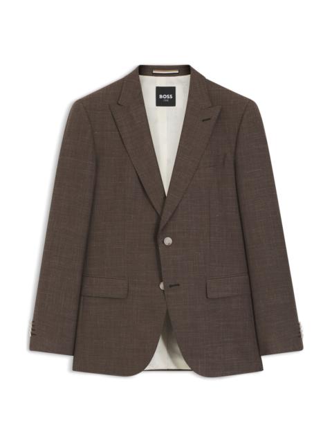 SLIM-FIT JACKET IN VIRGIN WOOL, SILK AND LINEN