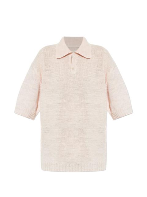 linen polo top