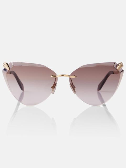 Serpenti Viper rimless cat-eye sunglasses