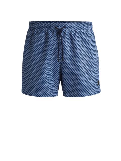 DRAWSTRING-WAIST SWIM SHORTS WITH ALL-OVER PRINT