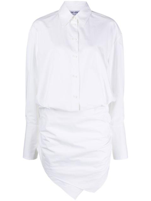 ruched-front shirtdress