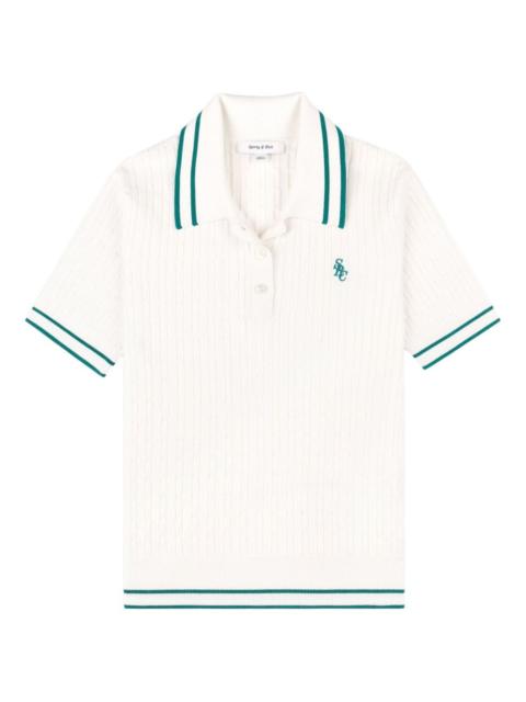 cable-knit polo shirt