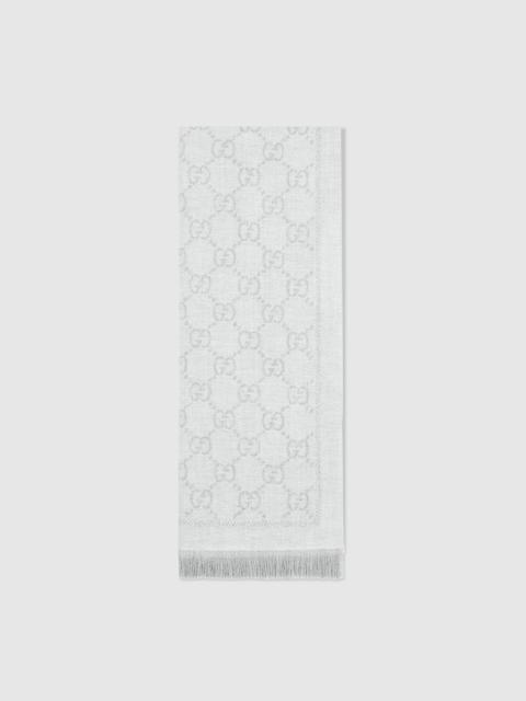 GG jacquard knitted scarf